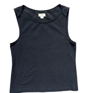 Anthropologie Maeve Sleeveless Textured‎ Stretchy Top Black Size Large